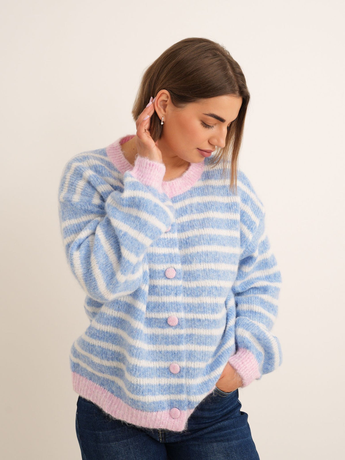 Stripe Cardigan - Blue