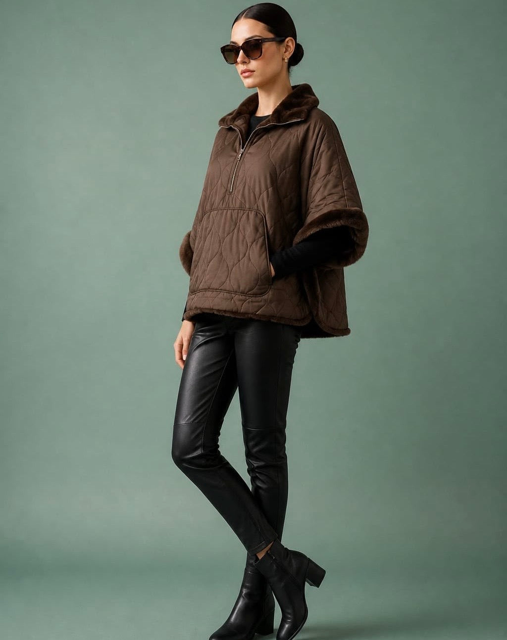 Reversible Fur Gilet - Brown