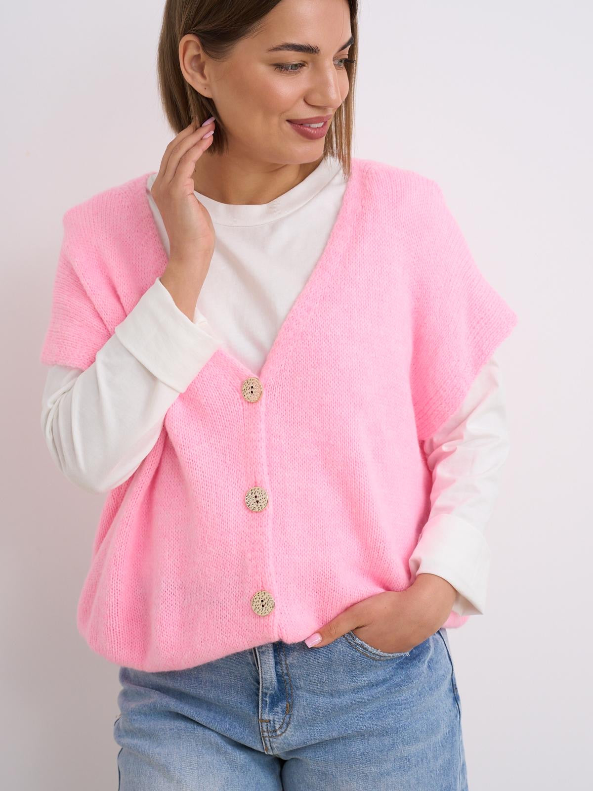 Waistcoat Knit - Pink