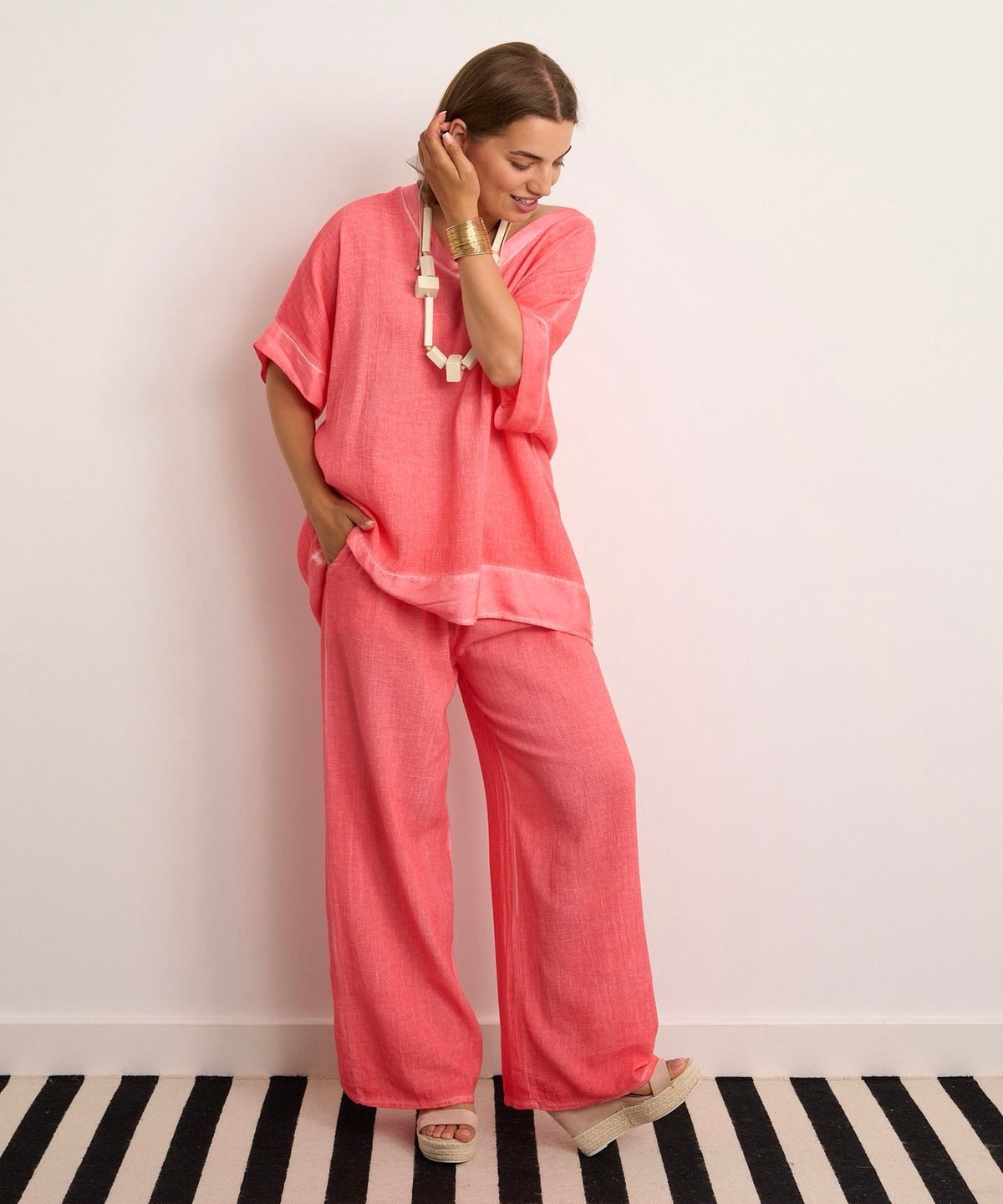 Top/Trs Set - Coral