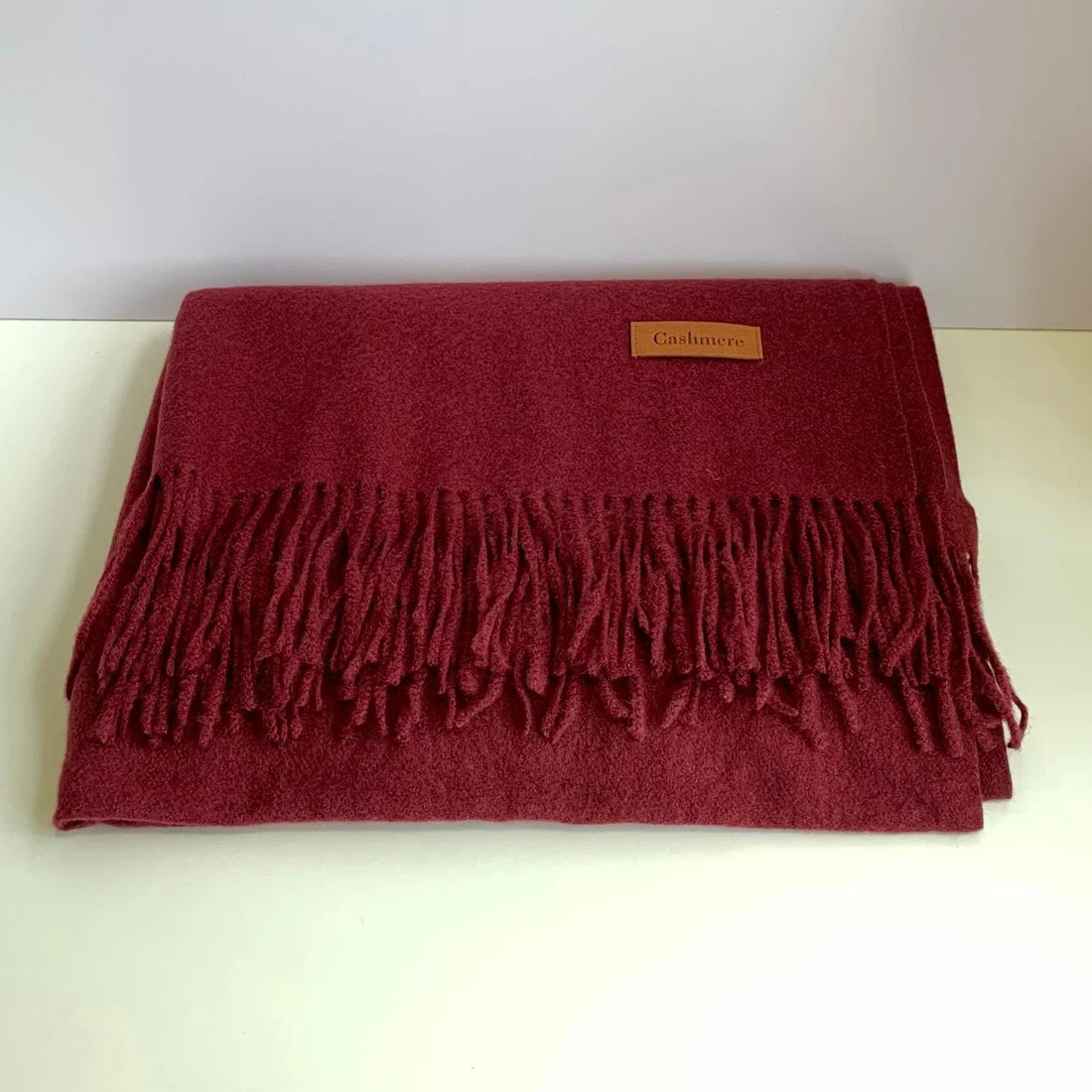 Cashmere Feel Scarf - Burgundy