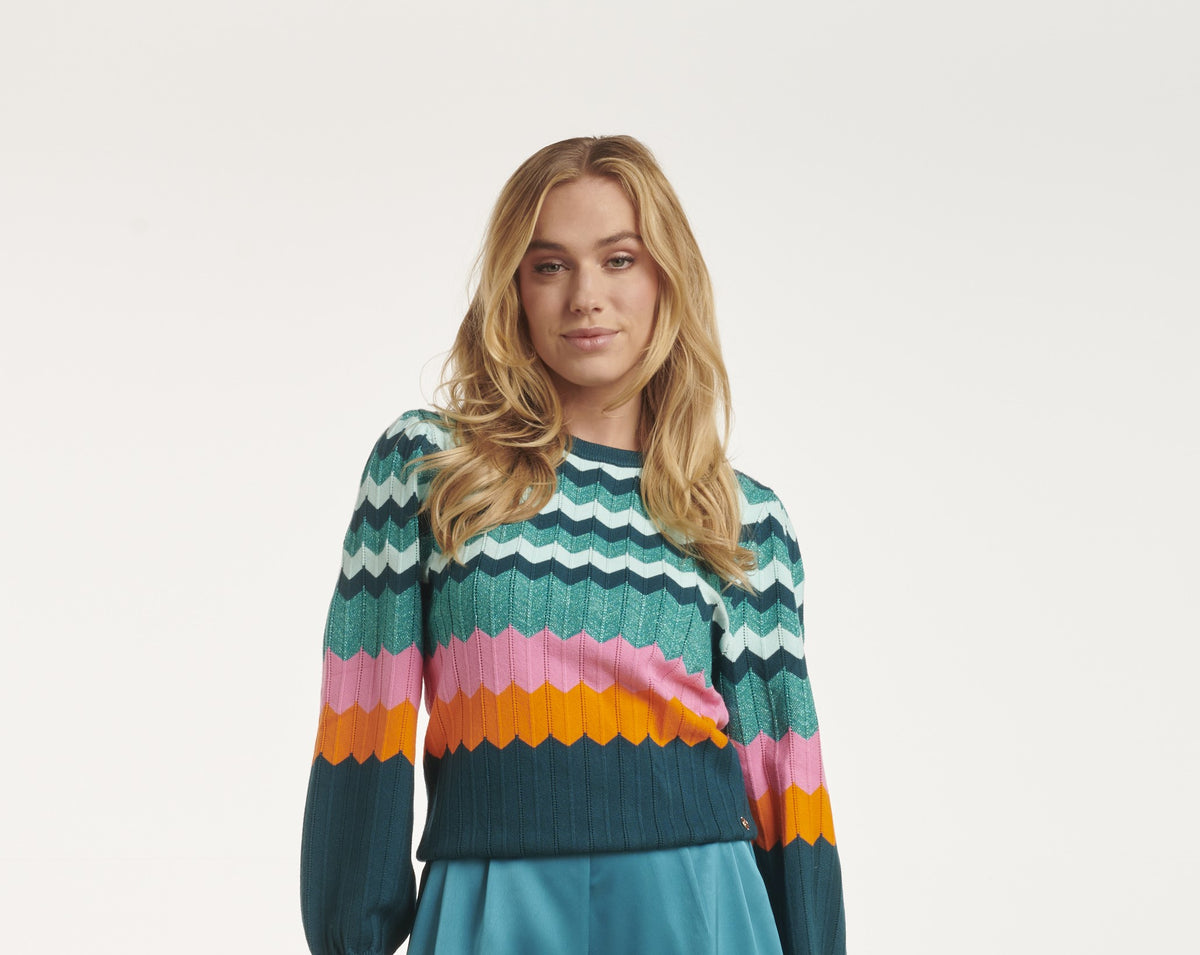 SMASHED LEMON Missoni Stripe Knit - Petrol