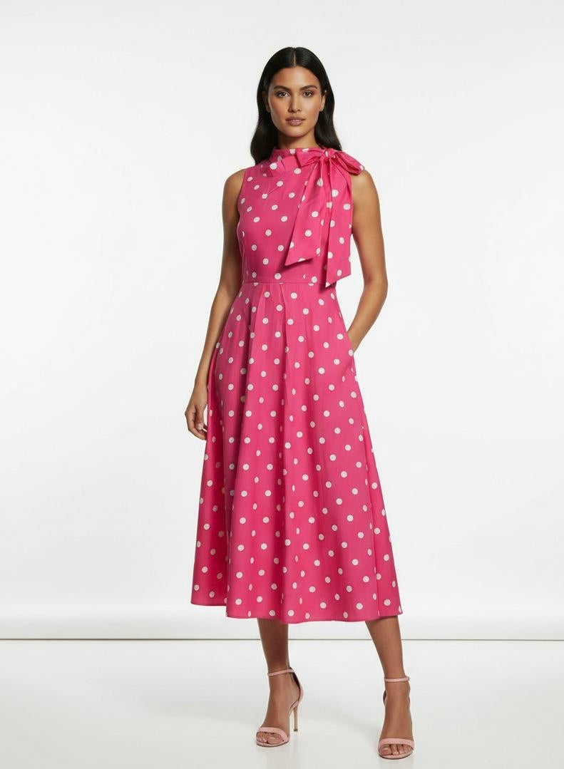 Bow Spot Dress - Pink