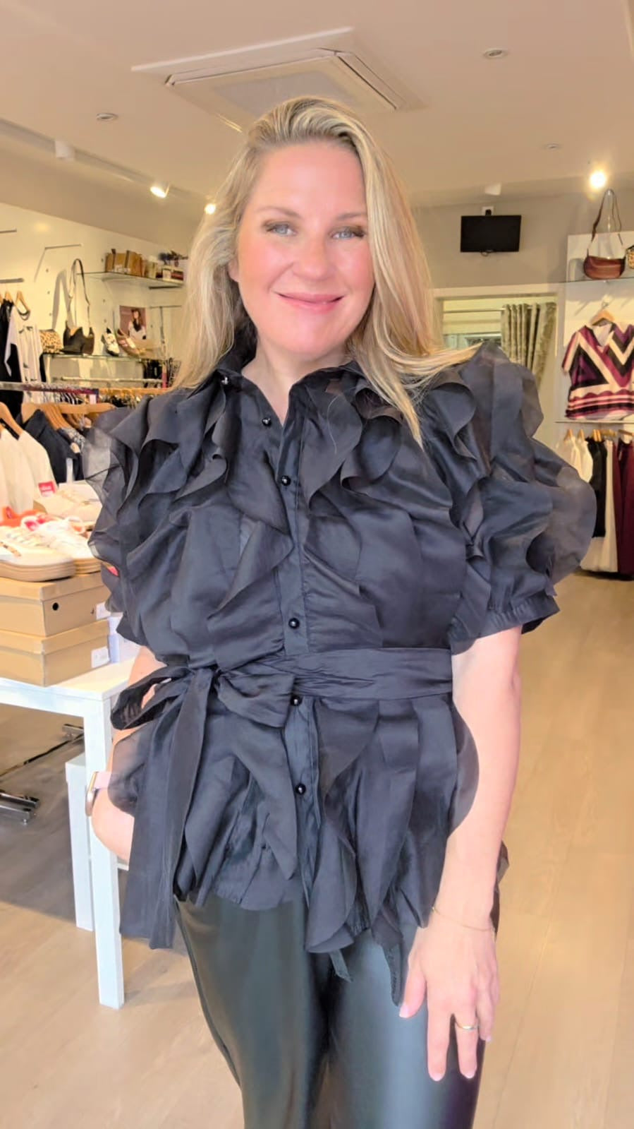 Ruffle Blouse - Black