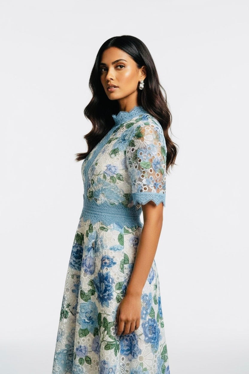 Lace Dress - Blue