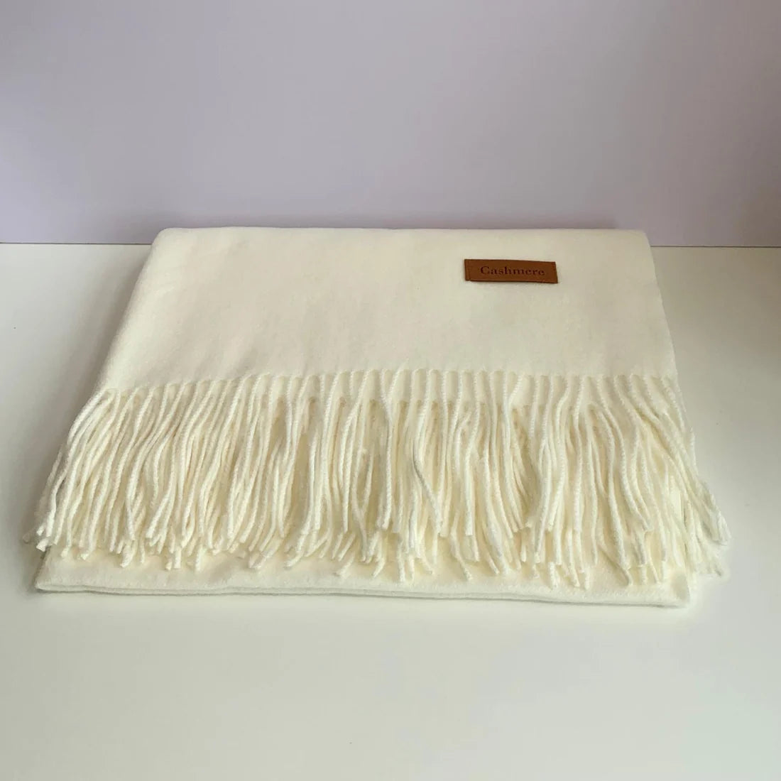 Cashmere Feel Scarf - Winter/White