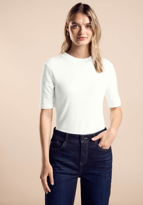 STREET ONE Basic Turtle neck Top  - Off White