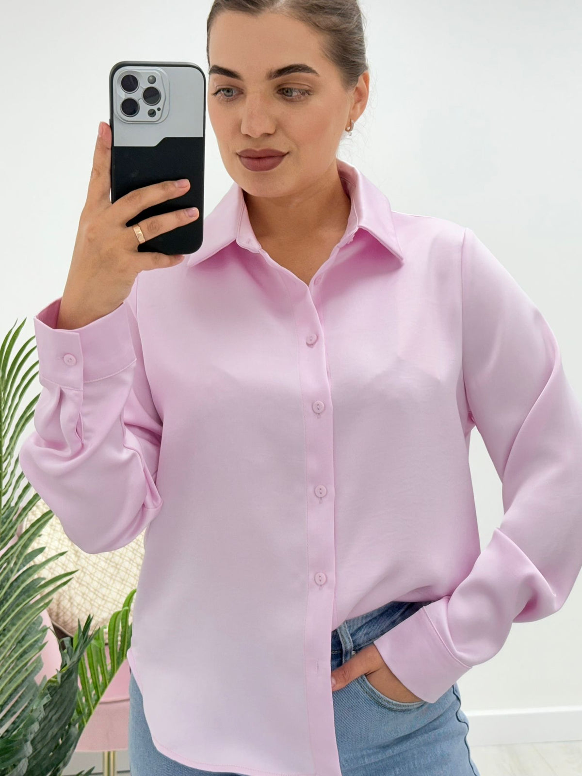 Satin Shirt - Pink