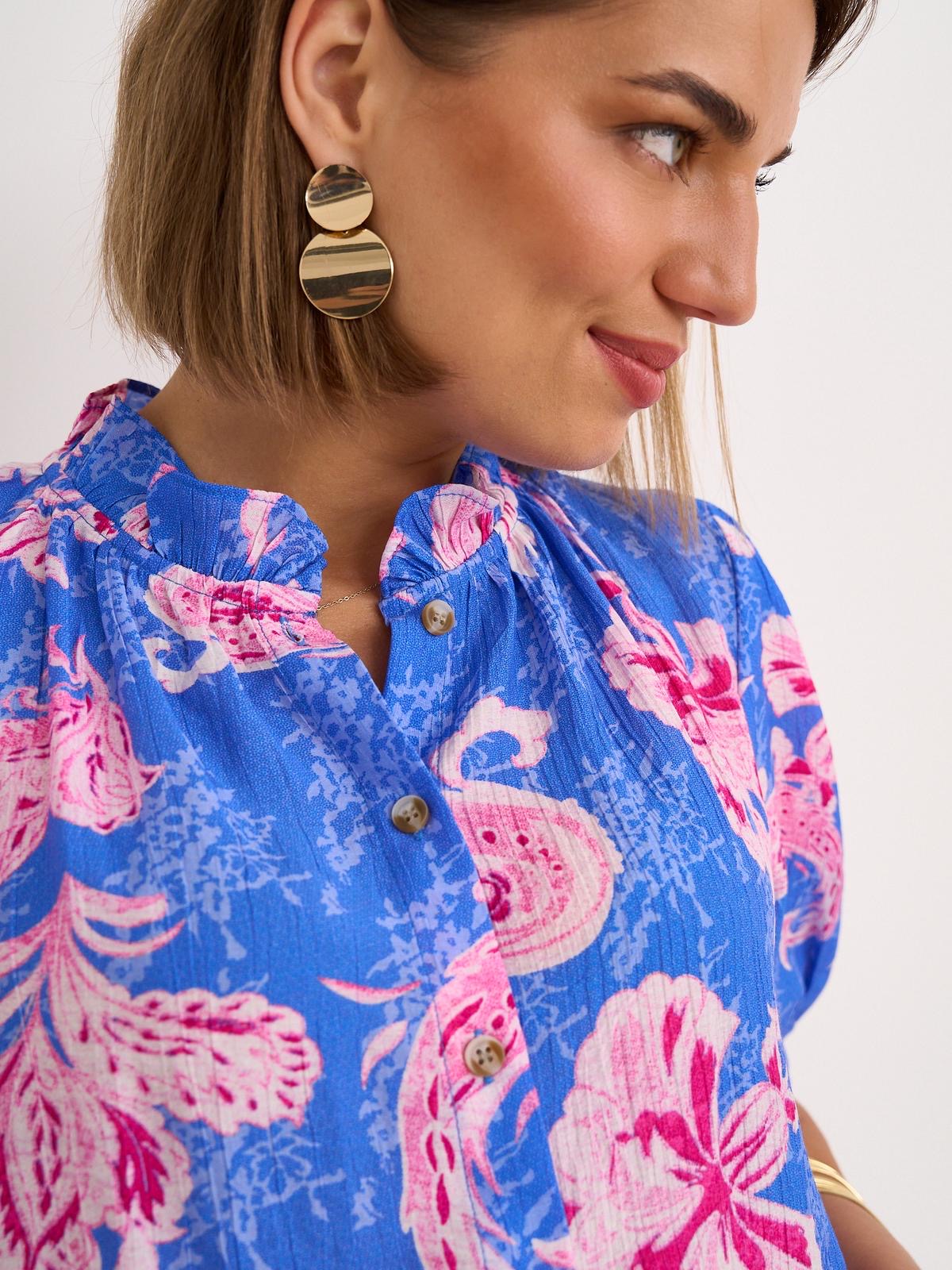 Print Blouse - Cobalt