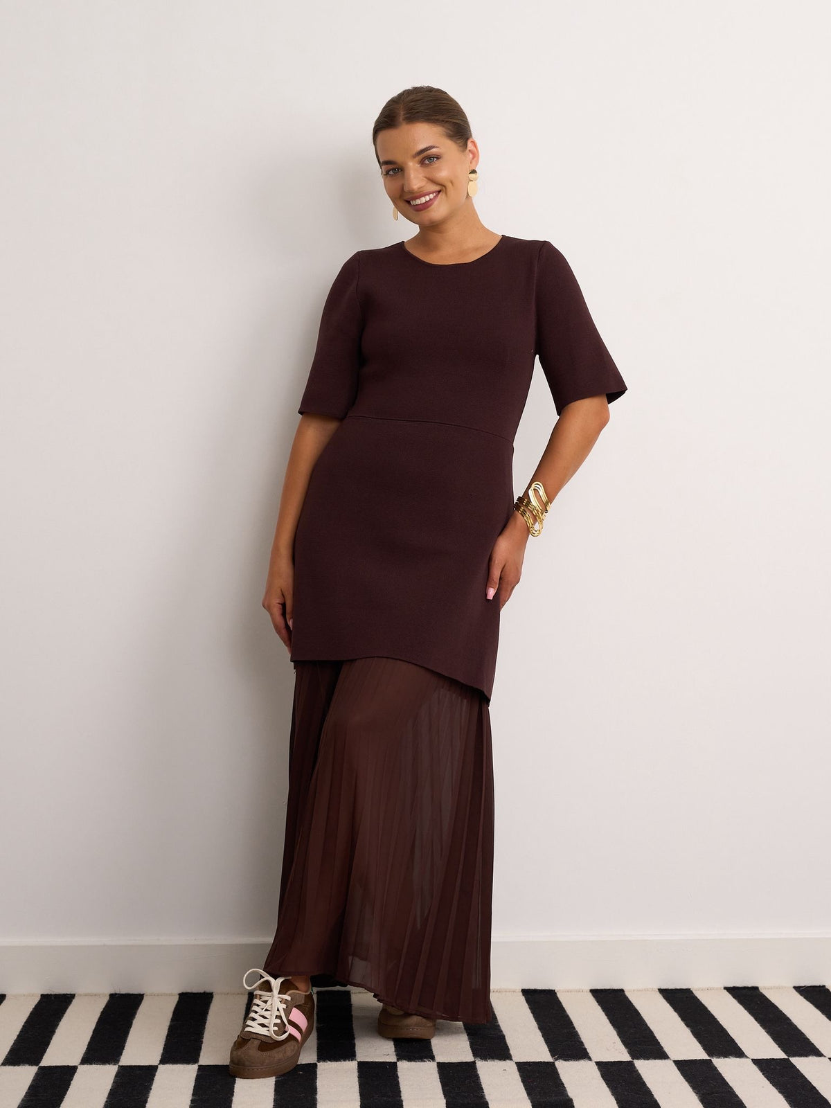 Dress/Chiffon Skirt - Chocolate