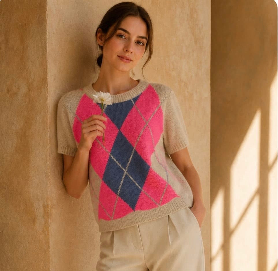 Argyle Knit - Cream