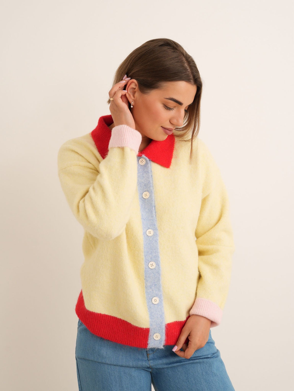 Collar Cardigan - Lemon