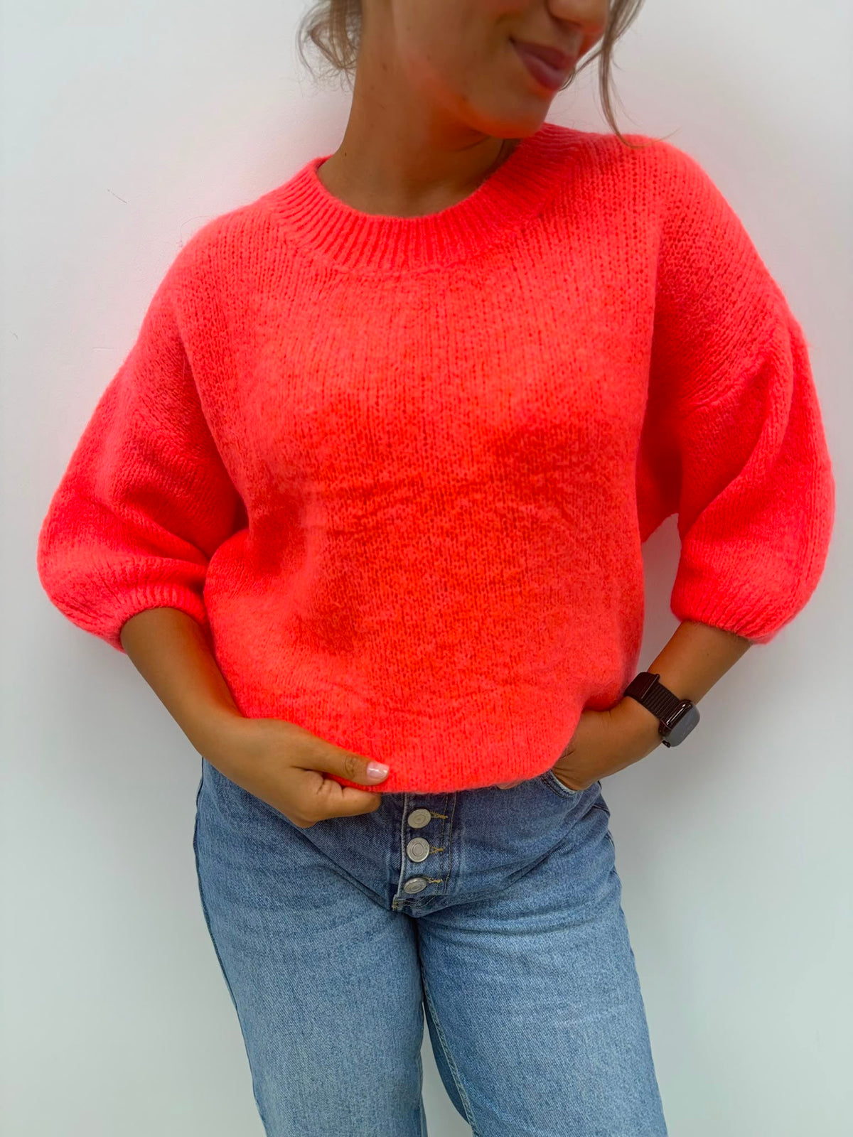 Latia Knit - Neon coral