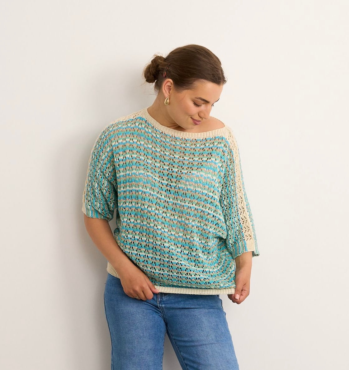 Knit Top Lurex - Aqua