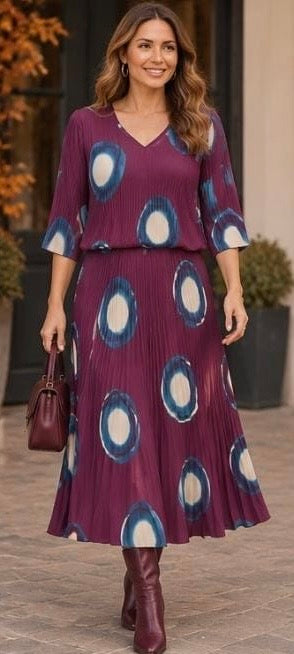 Emma Dress - Grape Circle
