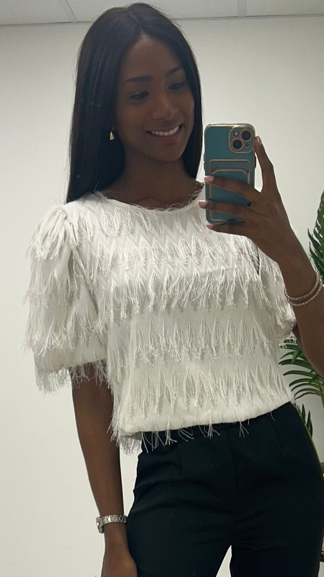 Fringe Blouse - Oyster