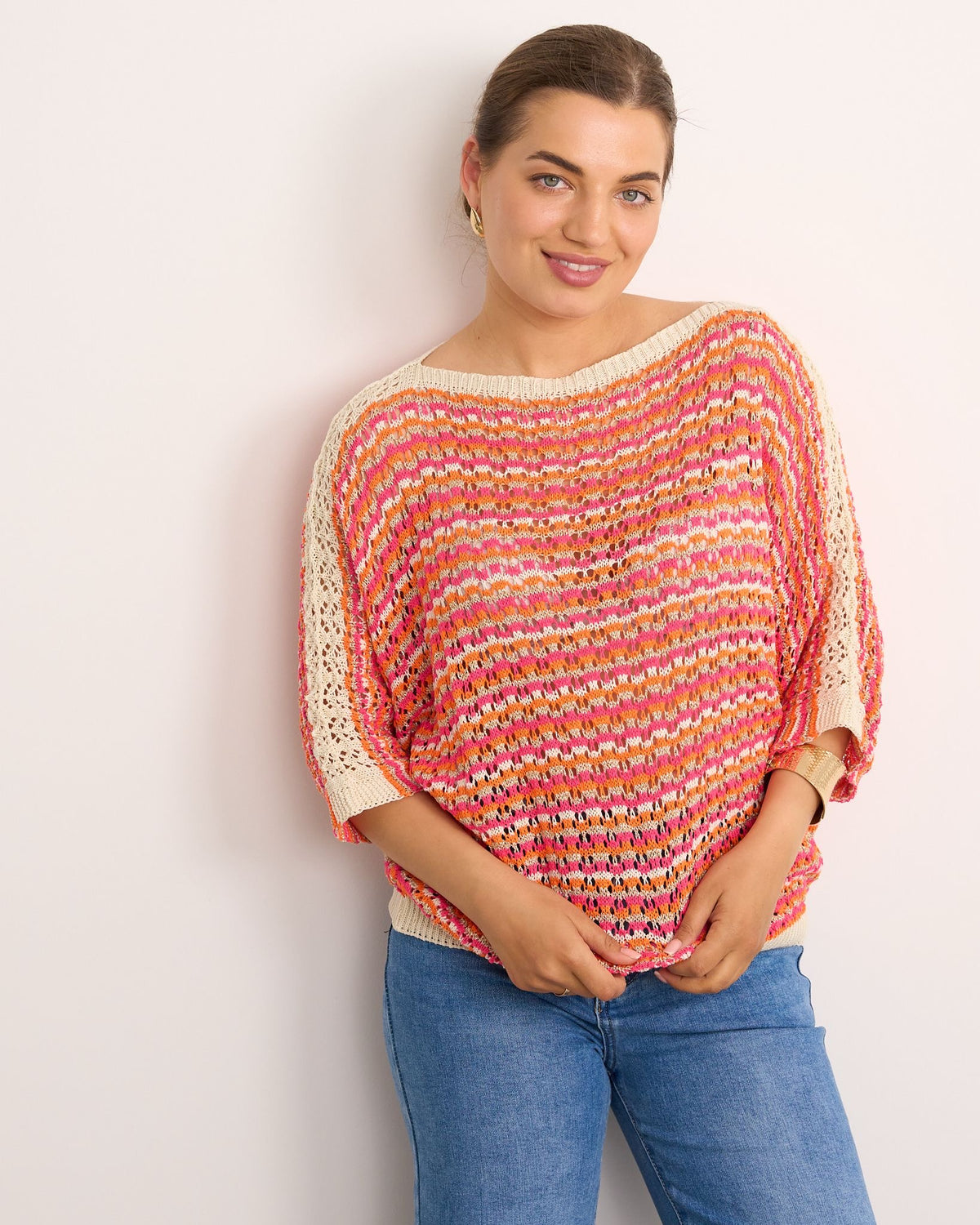 Knit Top Lurex - Coral