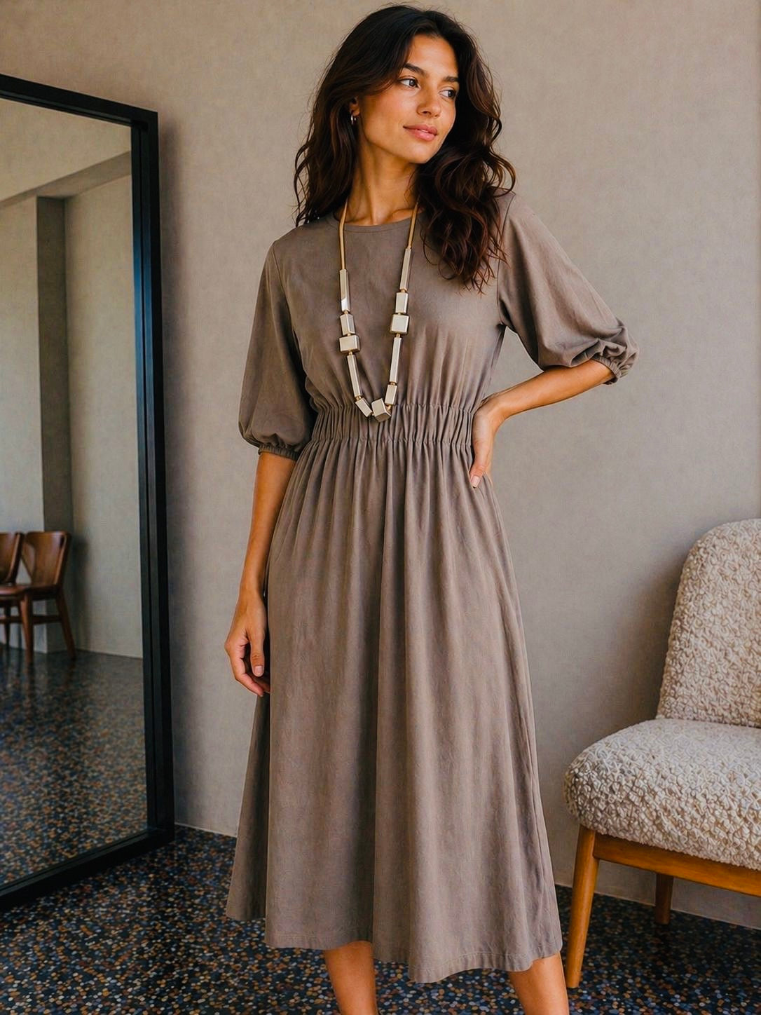 Kellie Dress - Taupe
