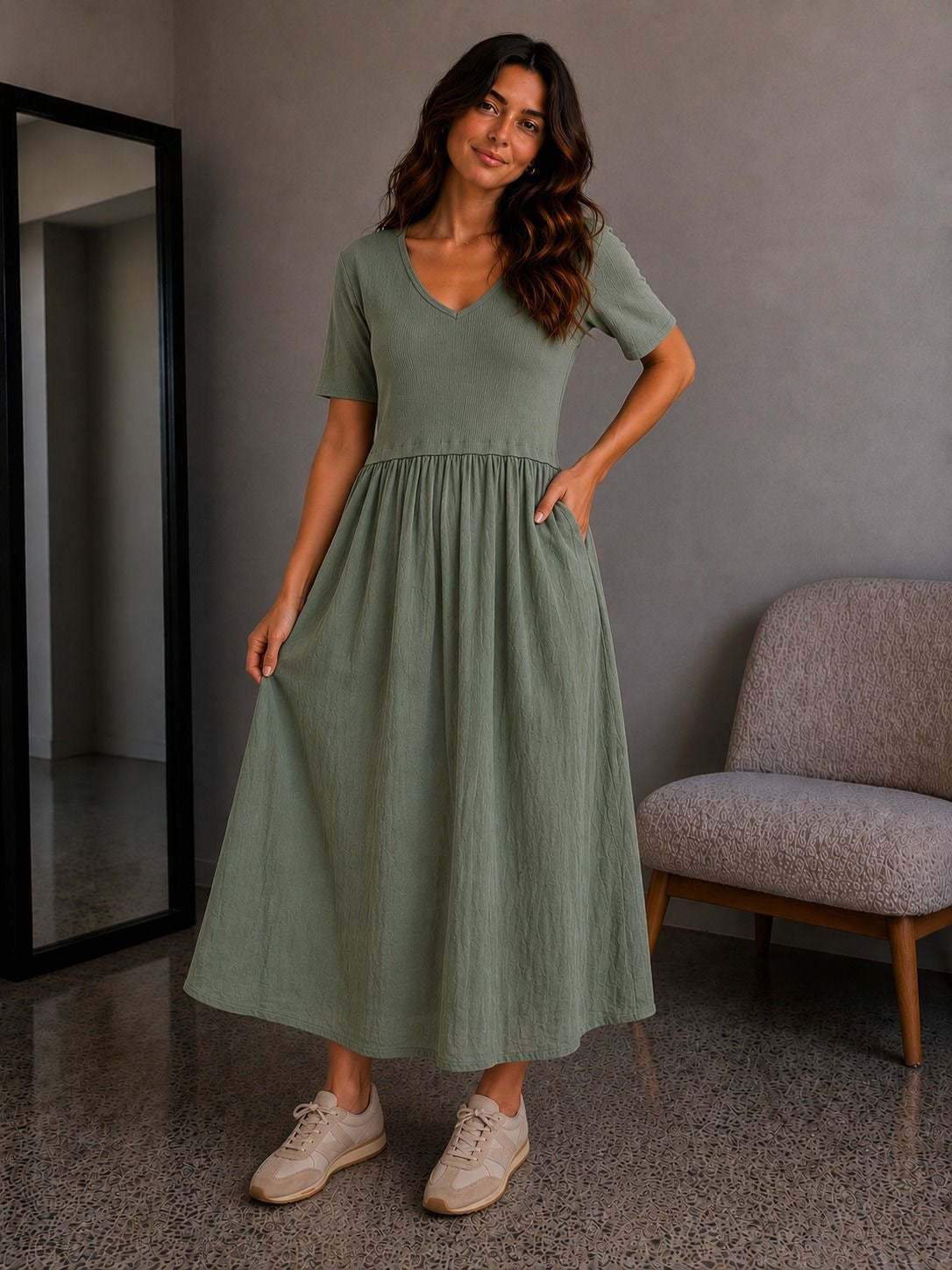 Sally Dress - Khaki