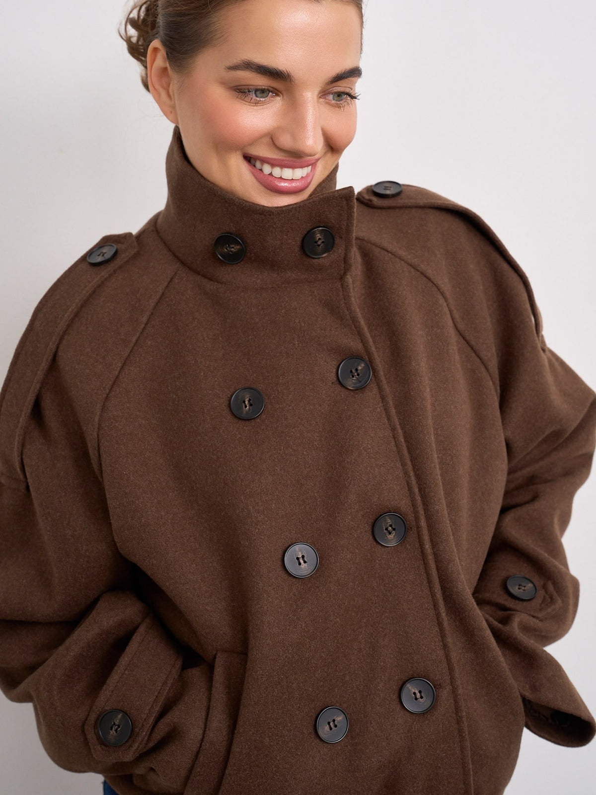 Button Jacket - Chocolate
