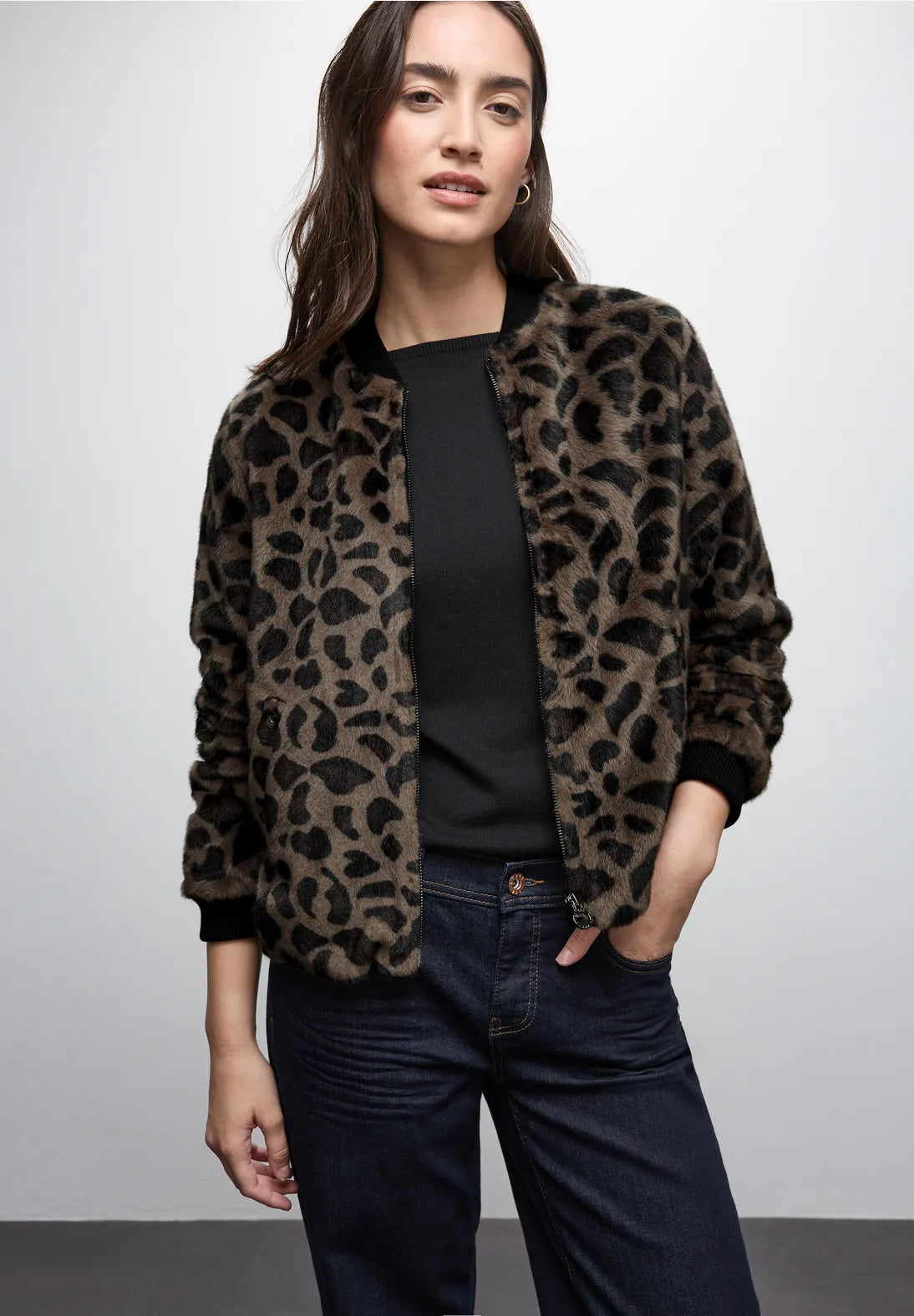 Leo Faux Fur Bomber Jkt - Teddy Brown                    212717