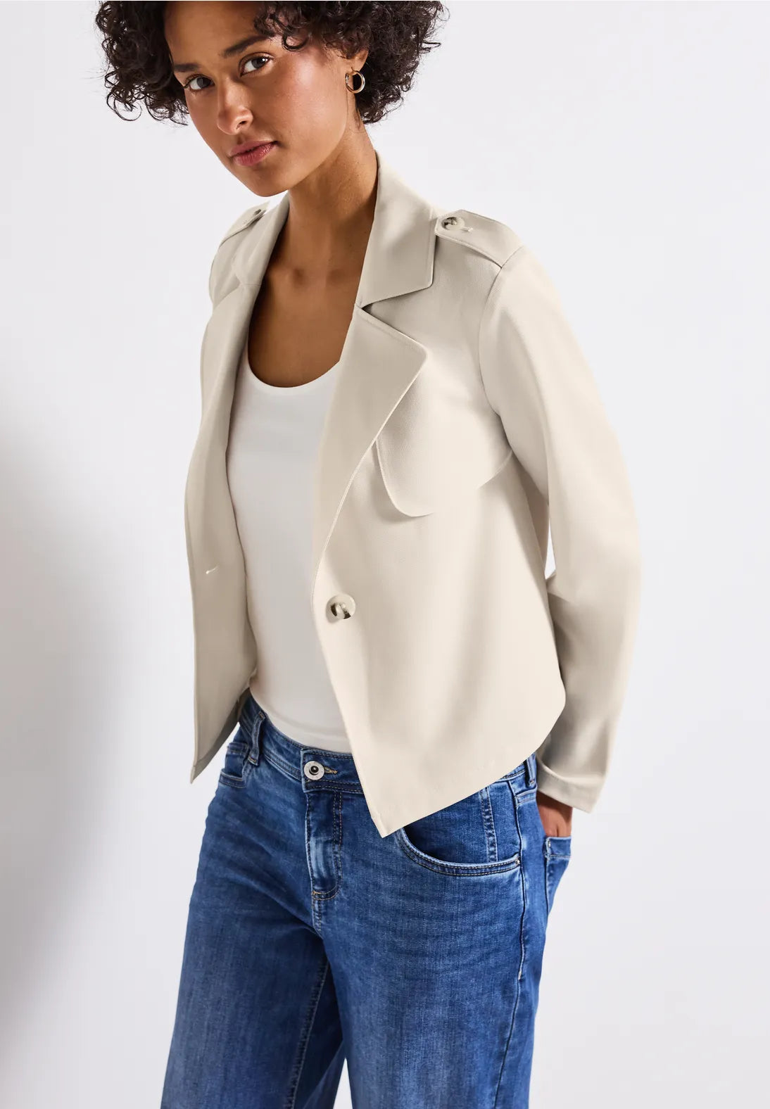 Short Trenchcoat Jkt           smooth sand beige              212736
