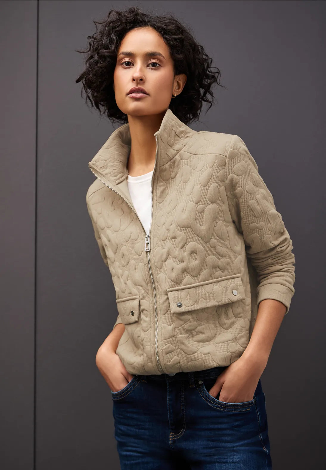 Jacquard Jacket -  sanded beige