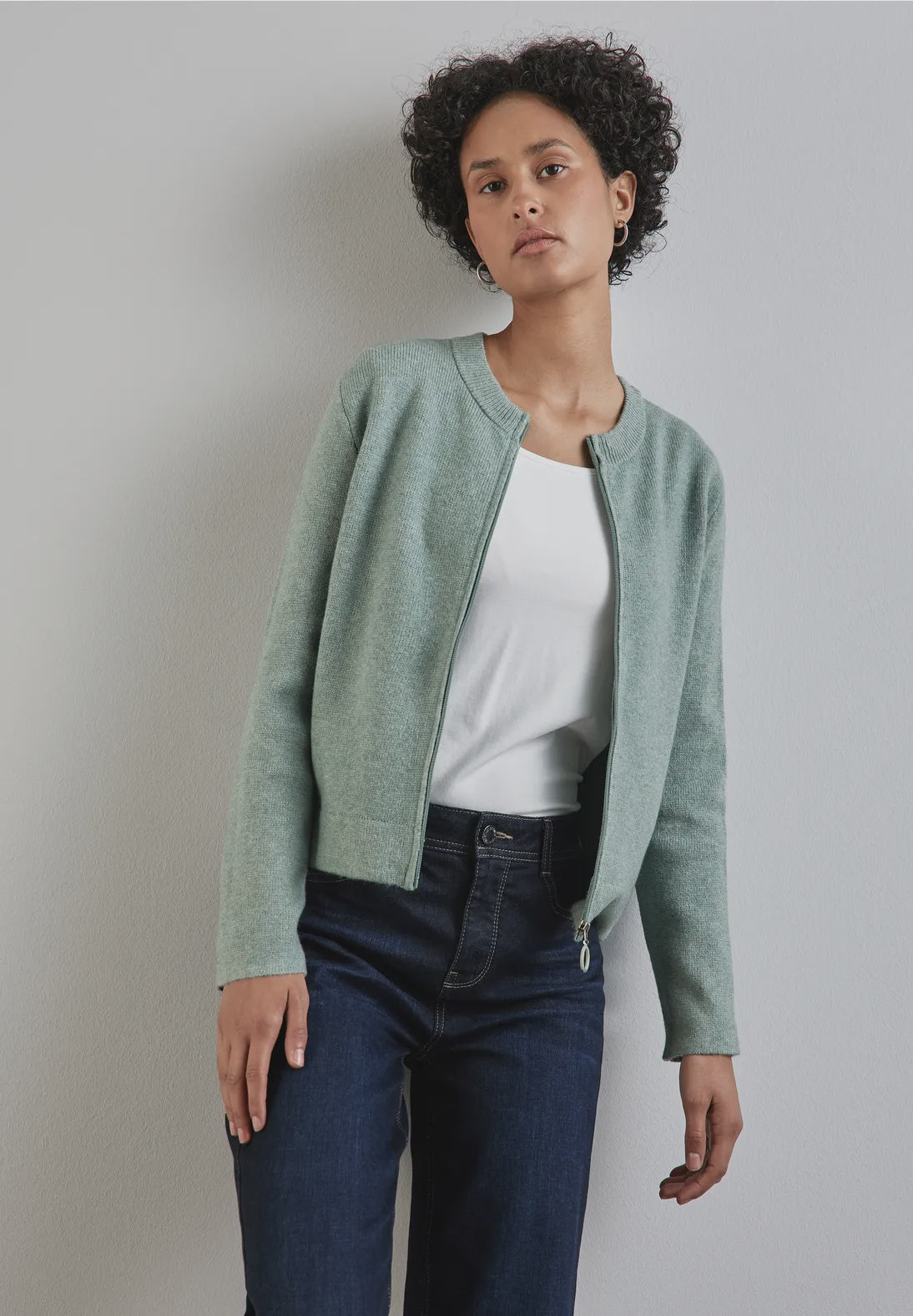 STREET ONE Zipped Cardigan Temper Mint