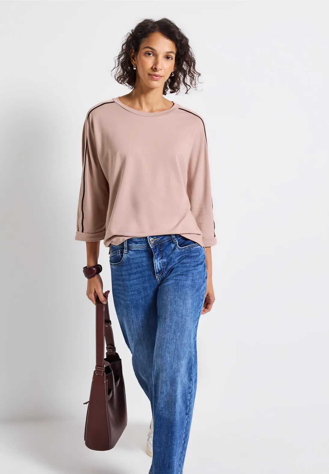 Top w.deco tape -  faded rose                    323874