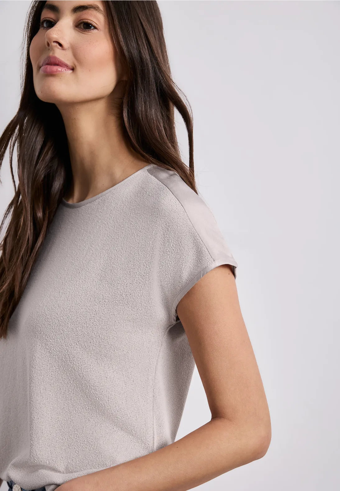 Knit look Top  - clay sand                      325070