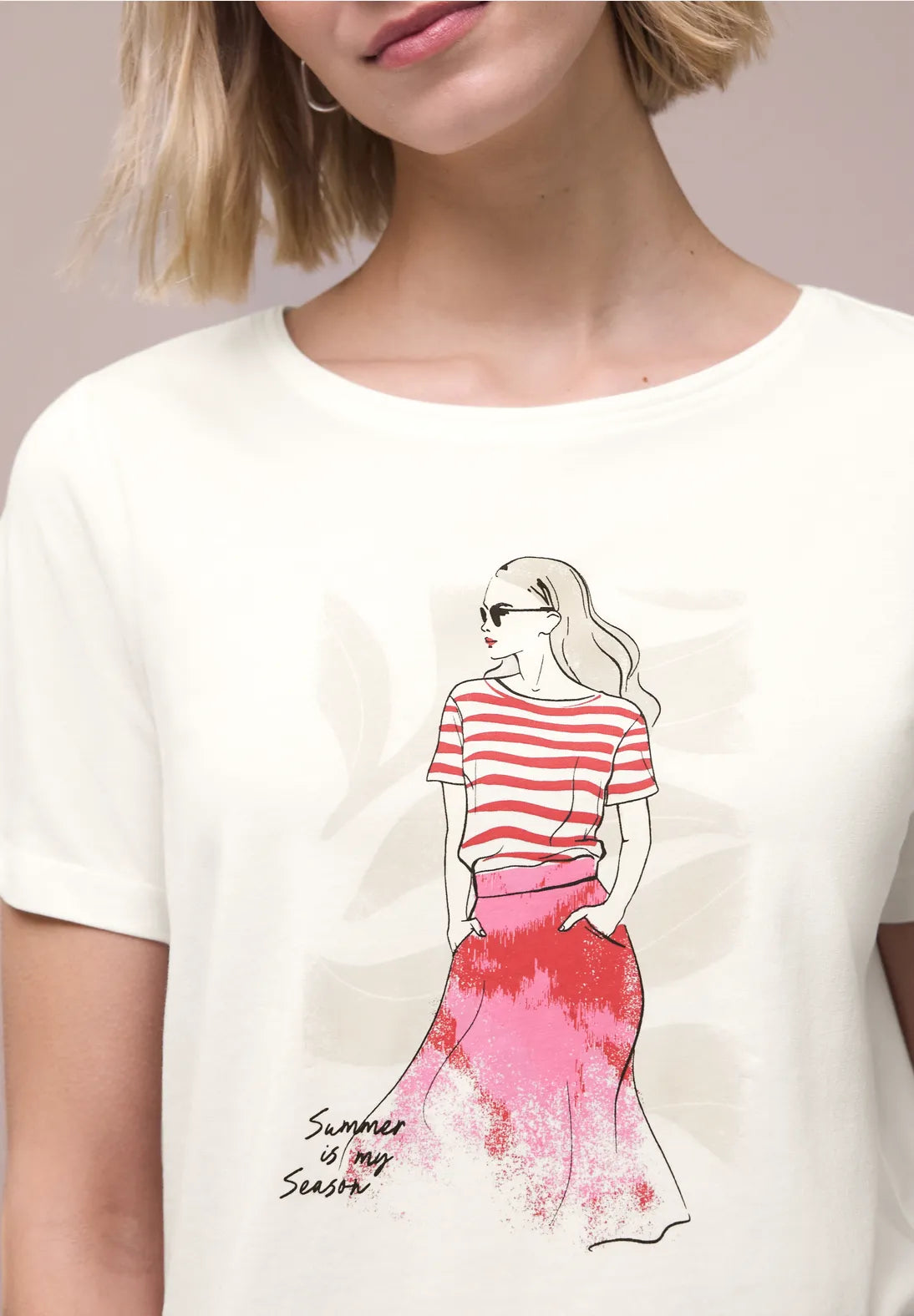 Lady Partprint T-shirt     -      off white                      325310