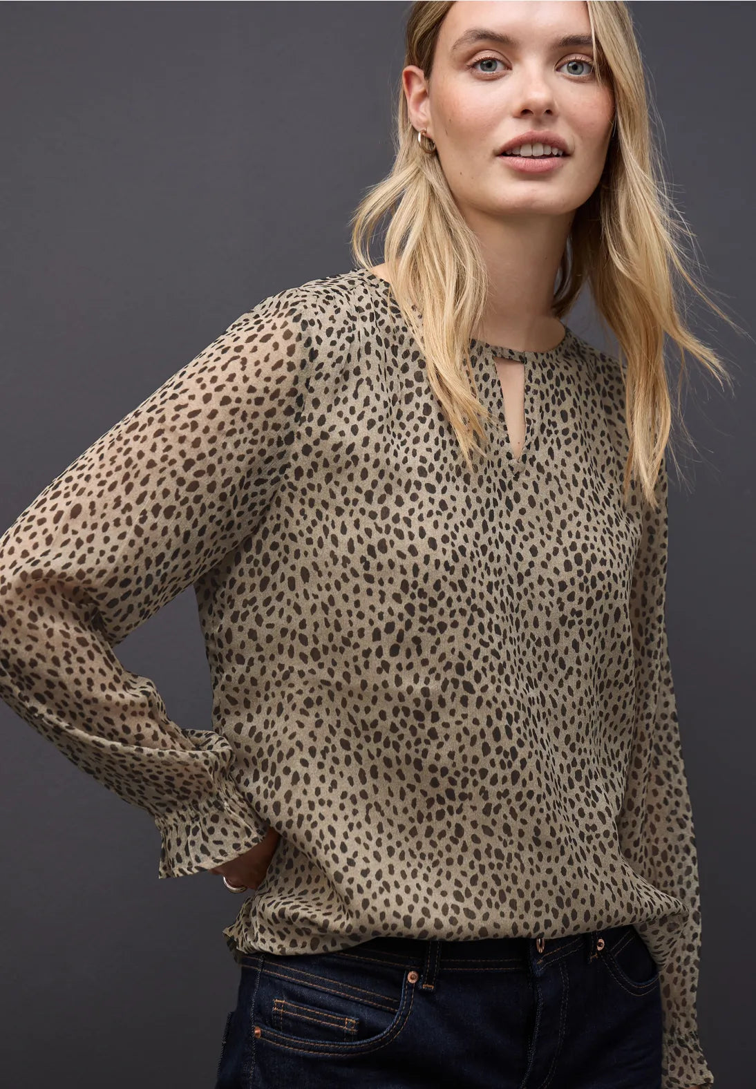 Chiffon tunicblouse - sanded beige