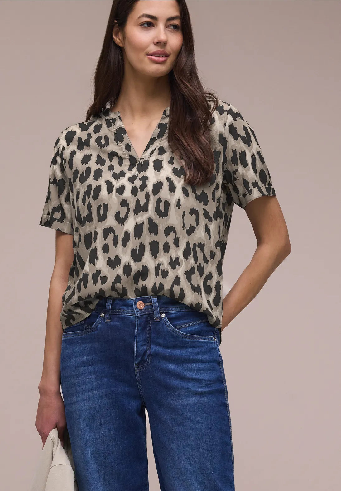 Splitneck blouse  - Animal Print               346547