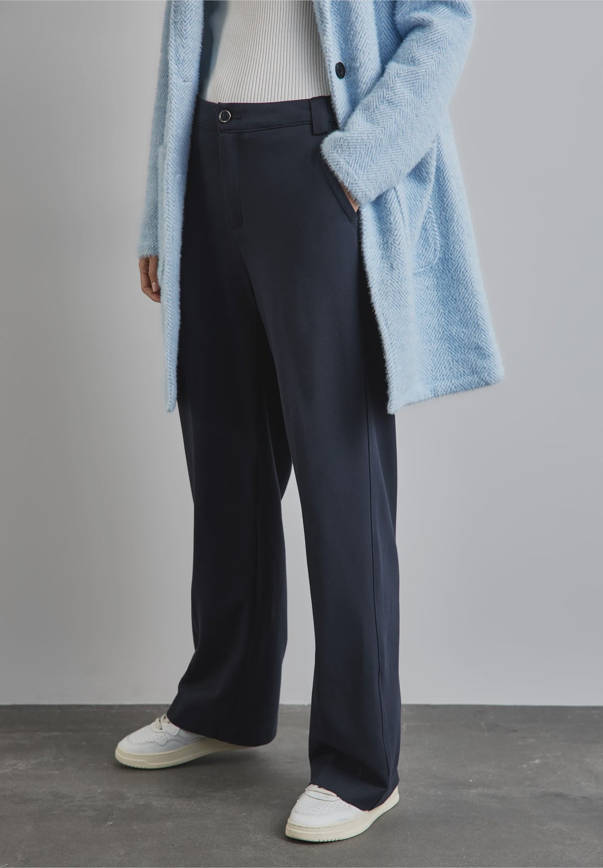 STREET ONE Straight Leg Trouser - Night Sky Blue