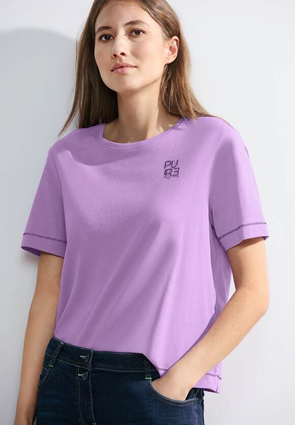 CECIL Pure Tee - Sporty Lilac