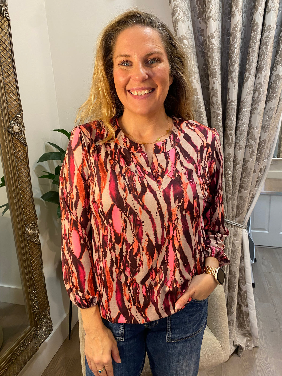 Split Neck Top - Autumn