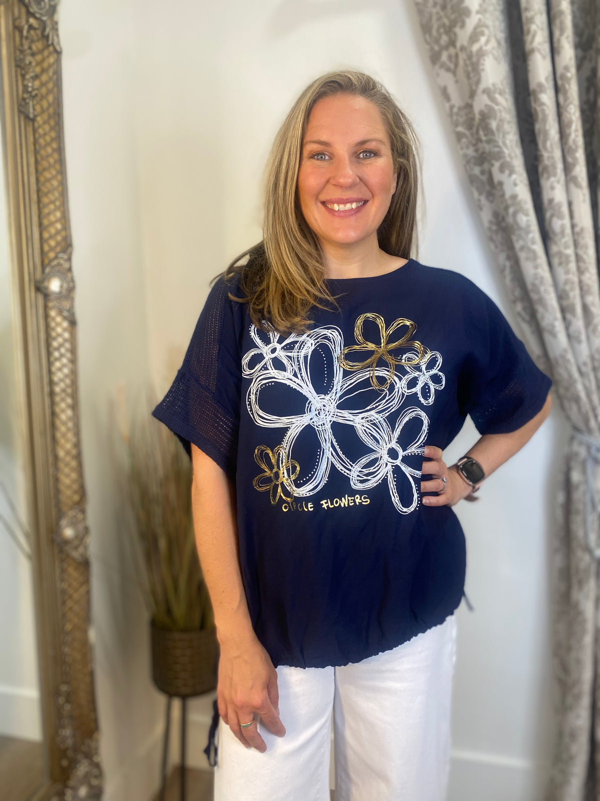 Navy/Gold Top