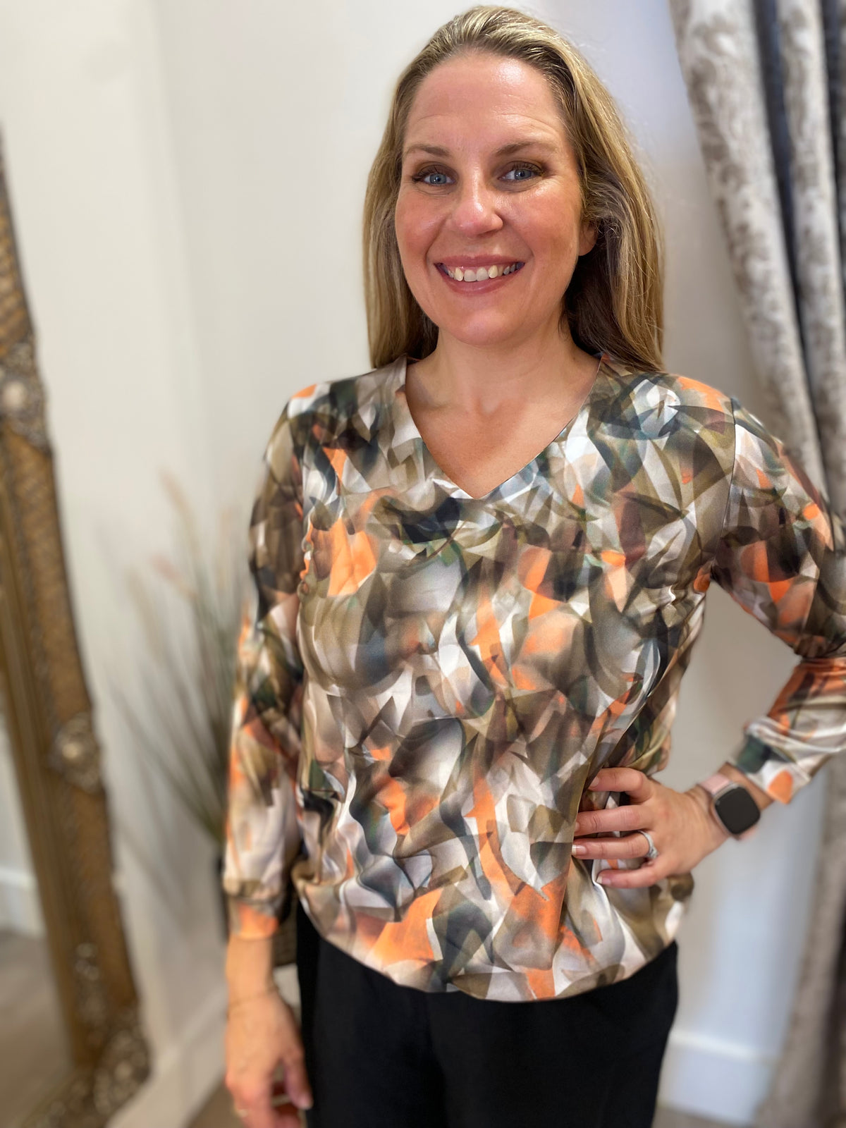YEW V-Neck Top - Khaki
