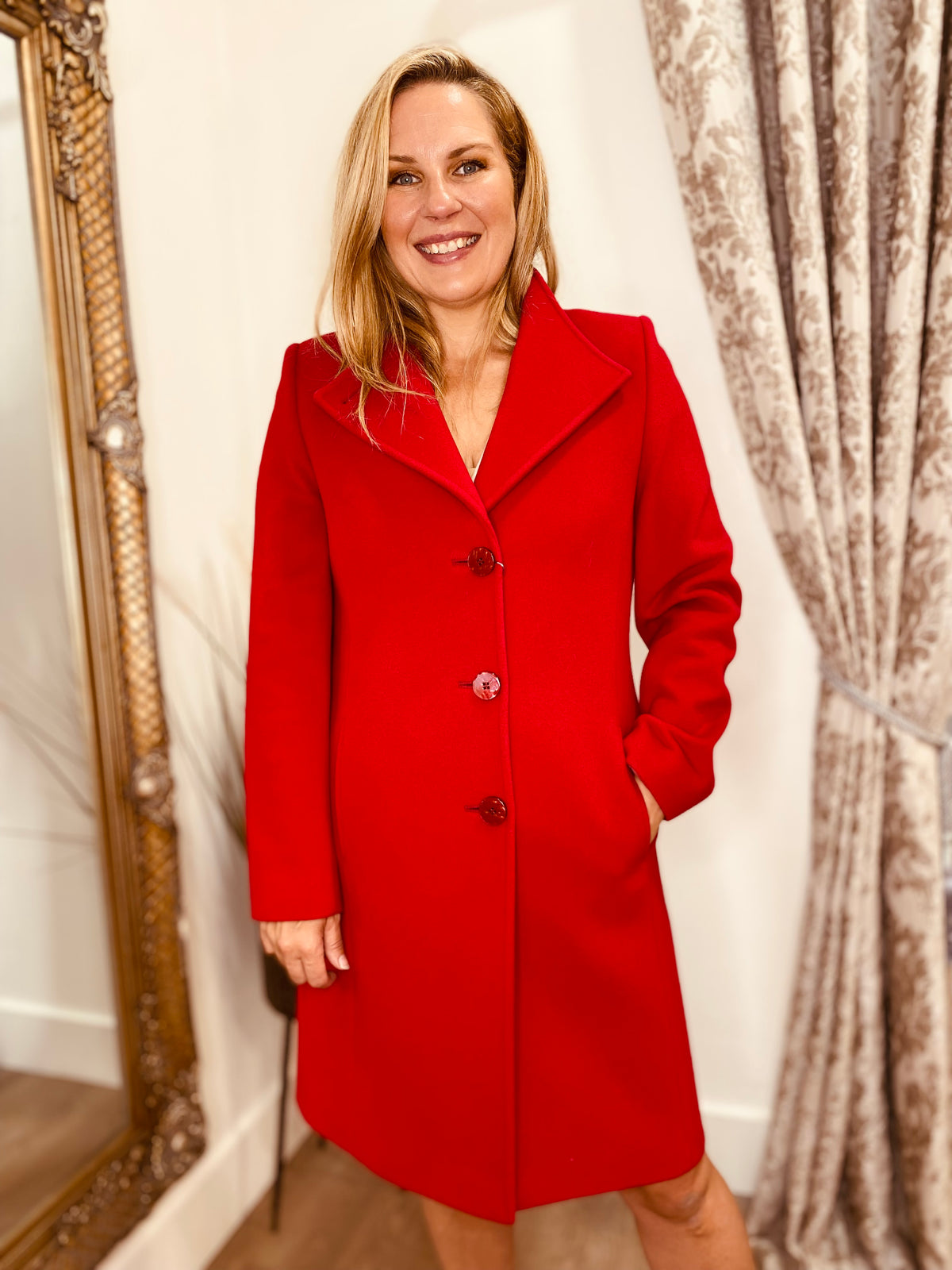 CHRISTINA FELIX Wool/Cashmere Coat - Red