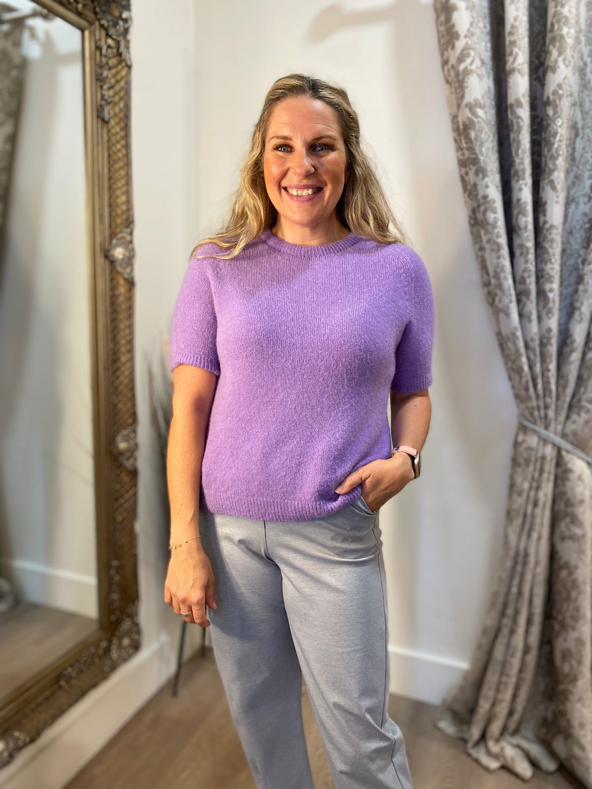 Short Sleeve Knit - Lilac