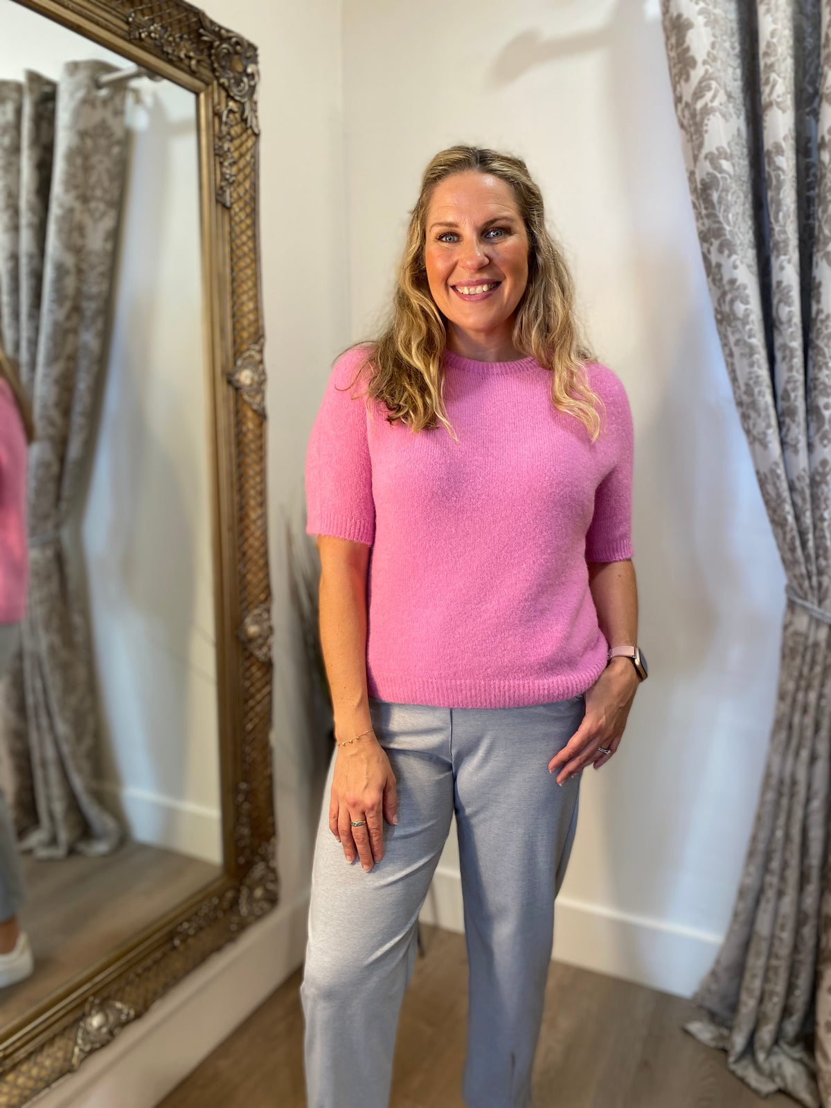 Short Sleeve Knit - Pink