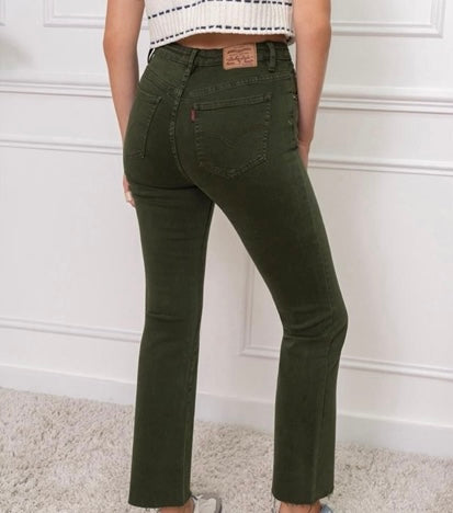 Khaki Flared Jeans