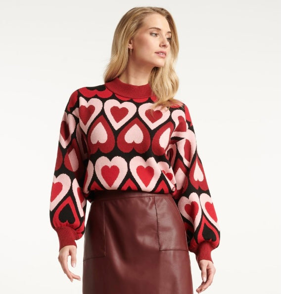 SL Heart Sweater - Bordeaux