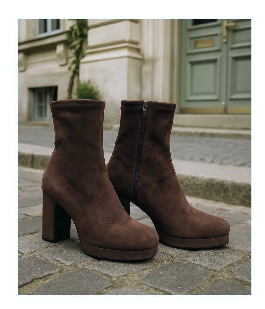 Sofia Sock Boot - Chocolate Brown
