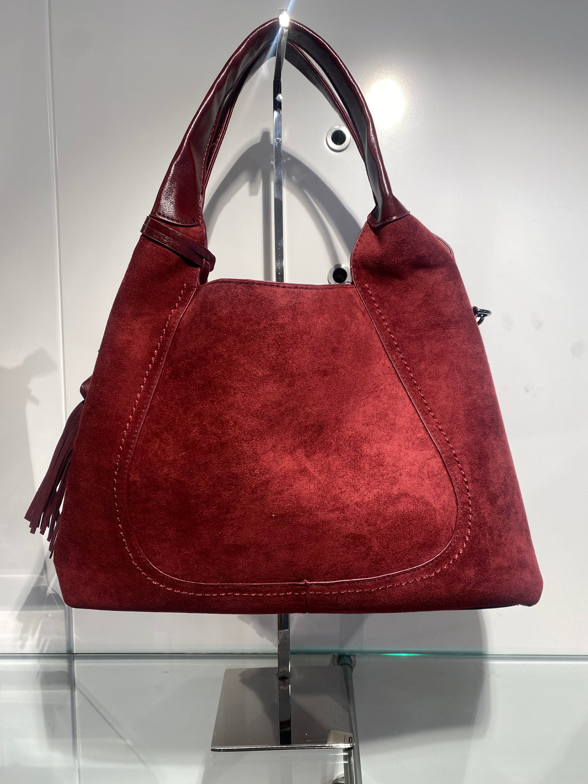 So & Lo Suede Bag - Burgundy