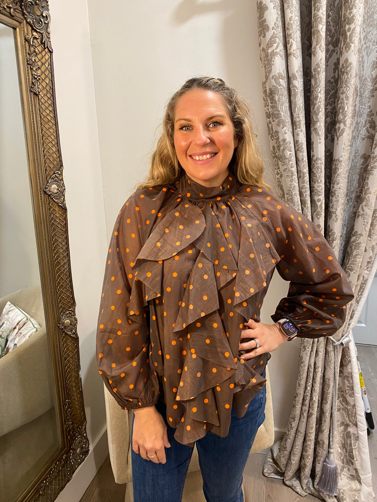 Orange Spot Blouse