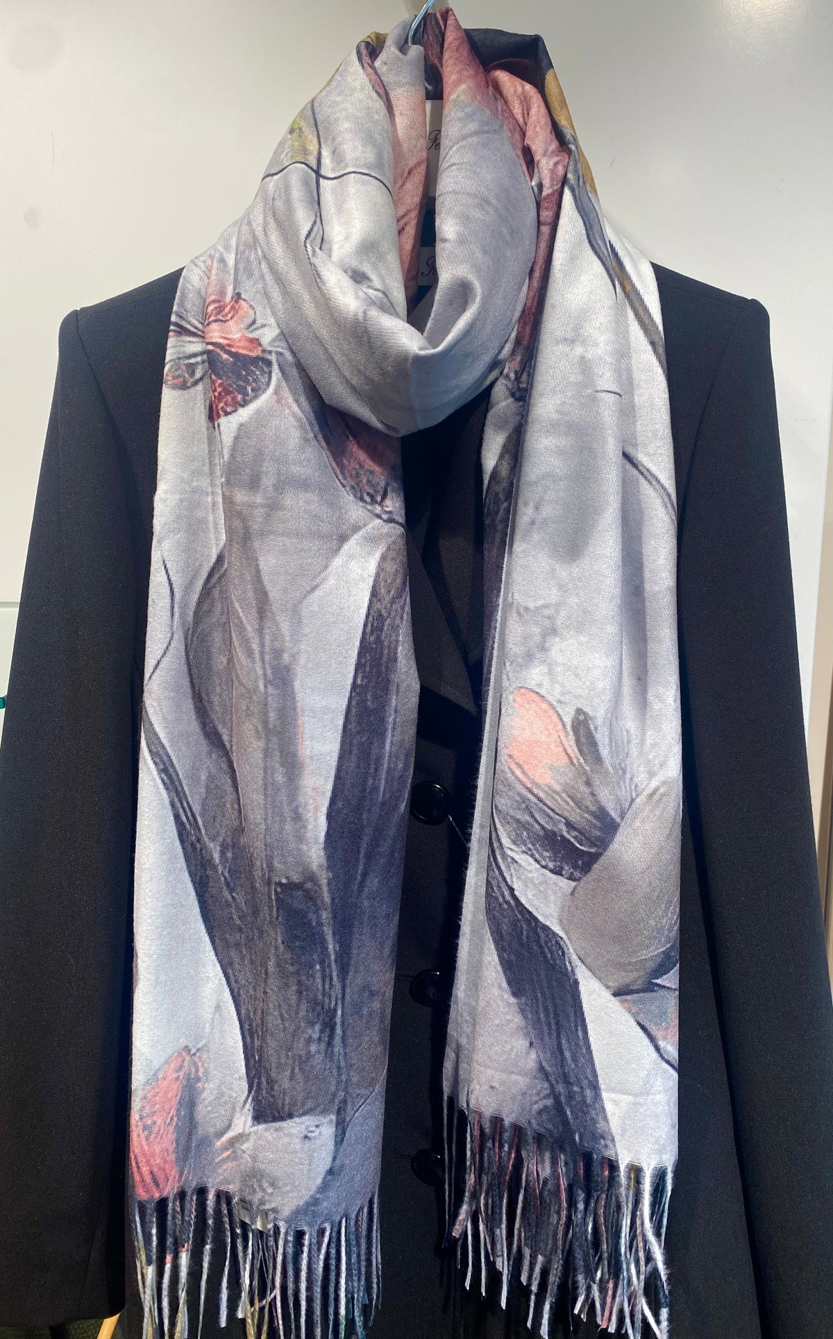Flower Scarf - Grey