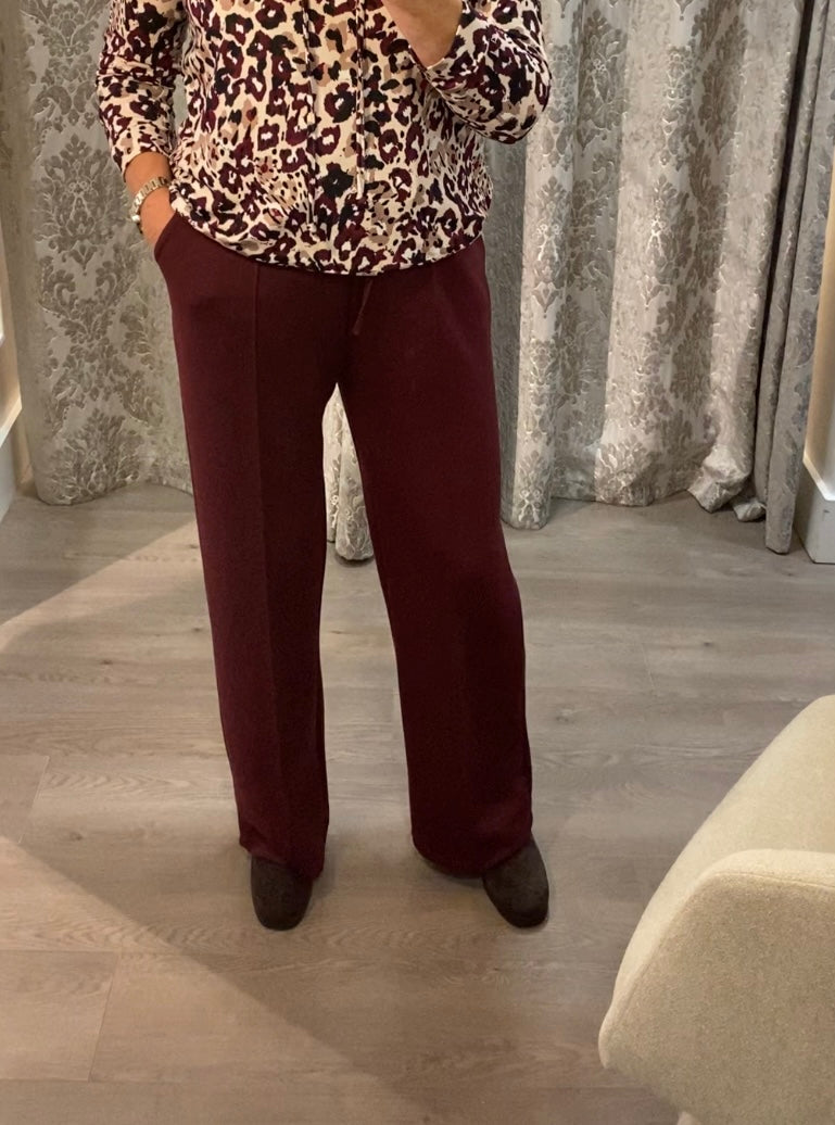 Kyla Tie Trs - Burgundy