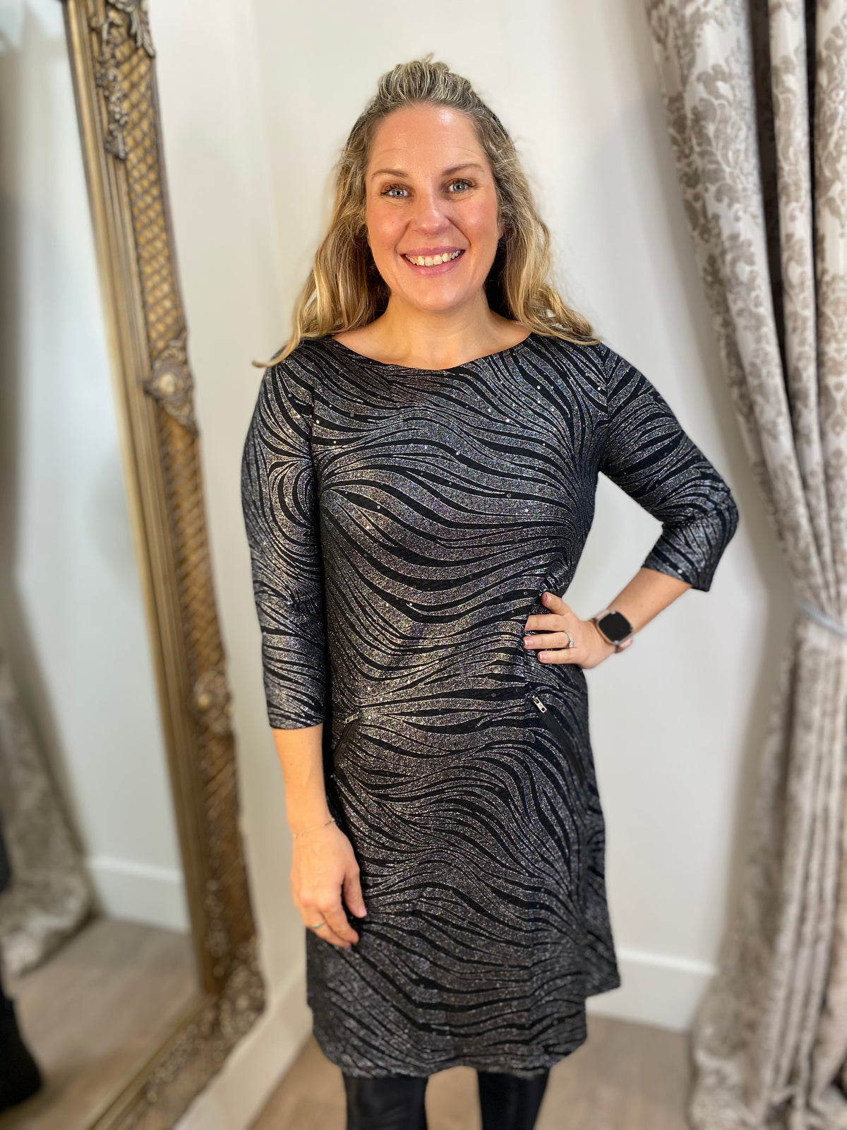 Vegas Shimmer Dress - Silver