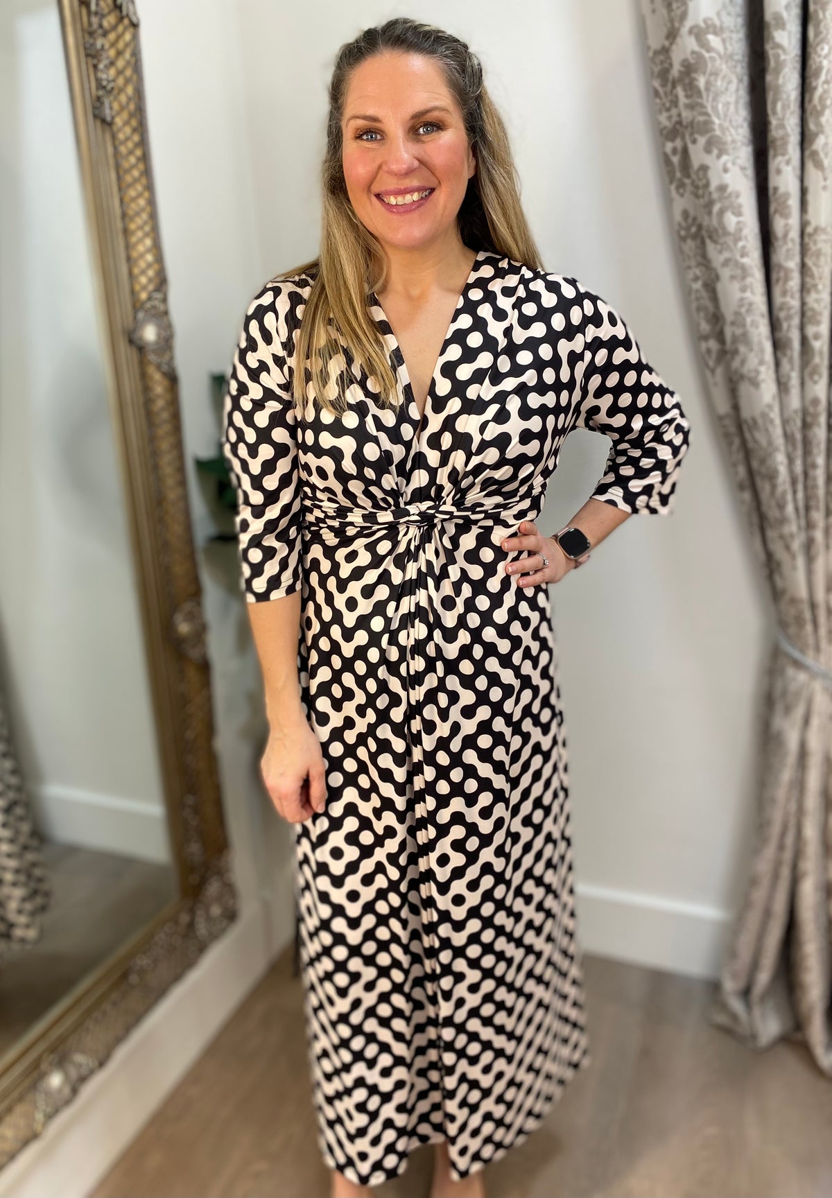 Nova Dress -Cream/Black